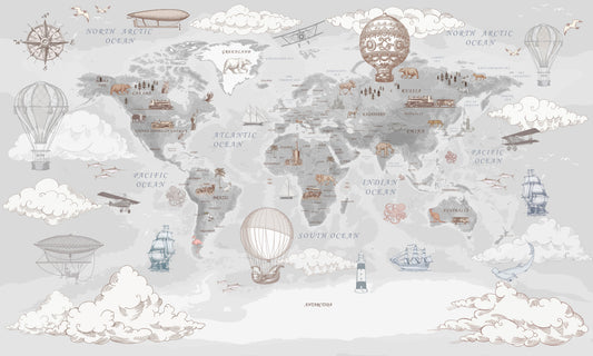 Antique Adventure Atlas Wall Mural