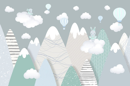 Alpine Ascension Blue Wall Mural