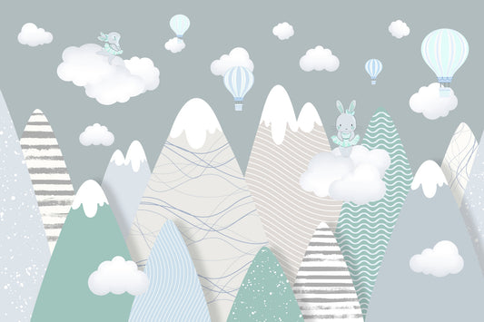 Alpine Ascension Blue Wall Mural