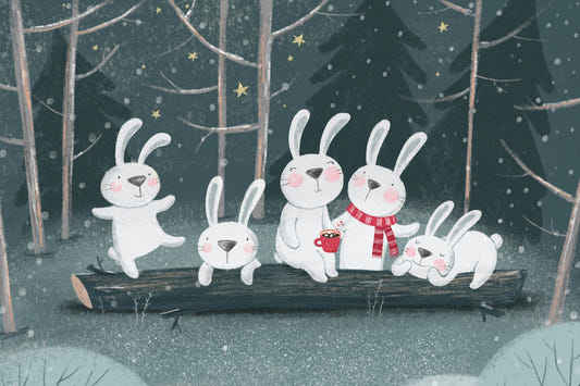 Winter Bunny  Wall Mural