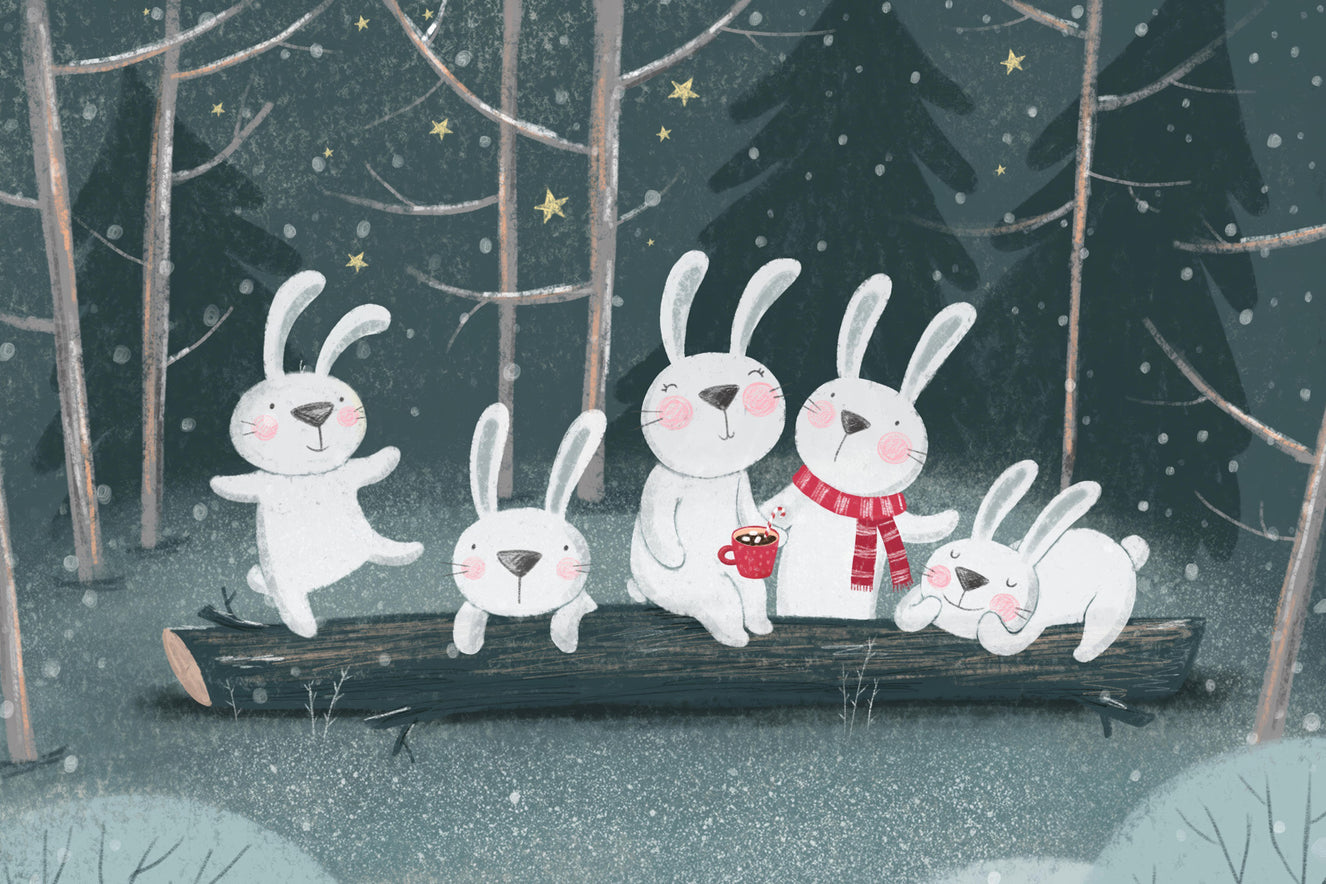 Winter Bunny  Wall Mural