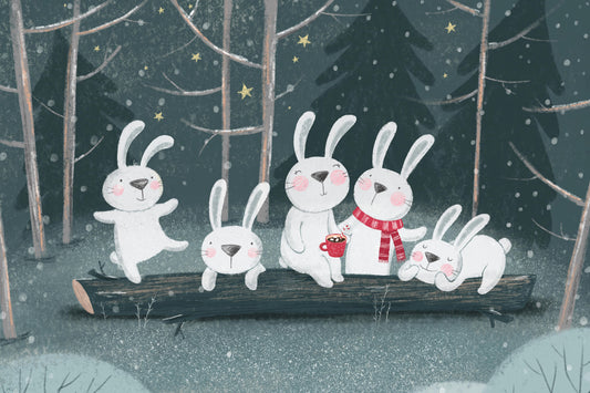 Winter Bunny  Wall Mural