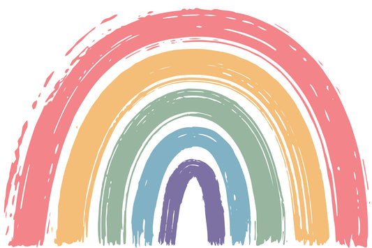 Painted Rainbow Arch Wall Mural
