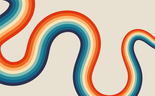 Retro Spectrum Waves Wall Mural