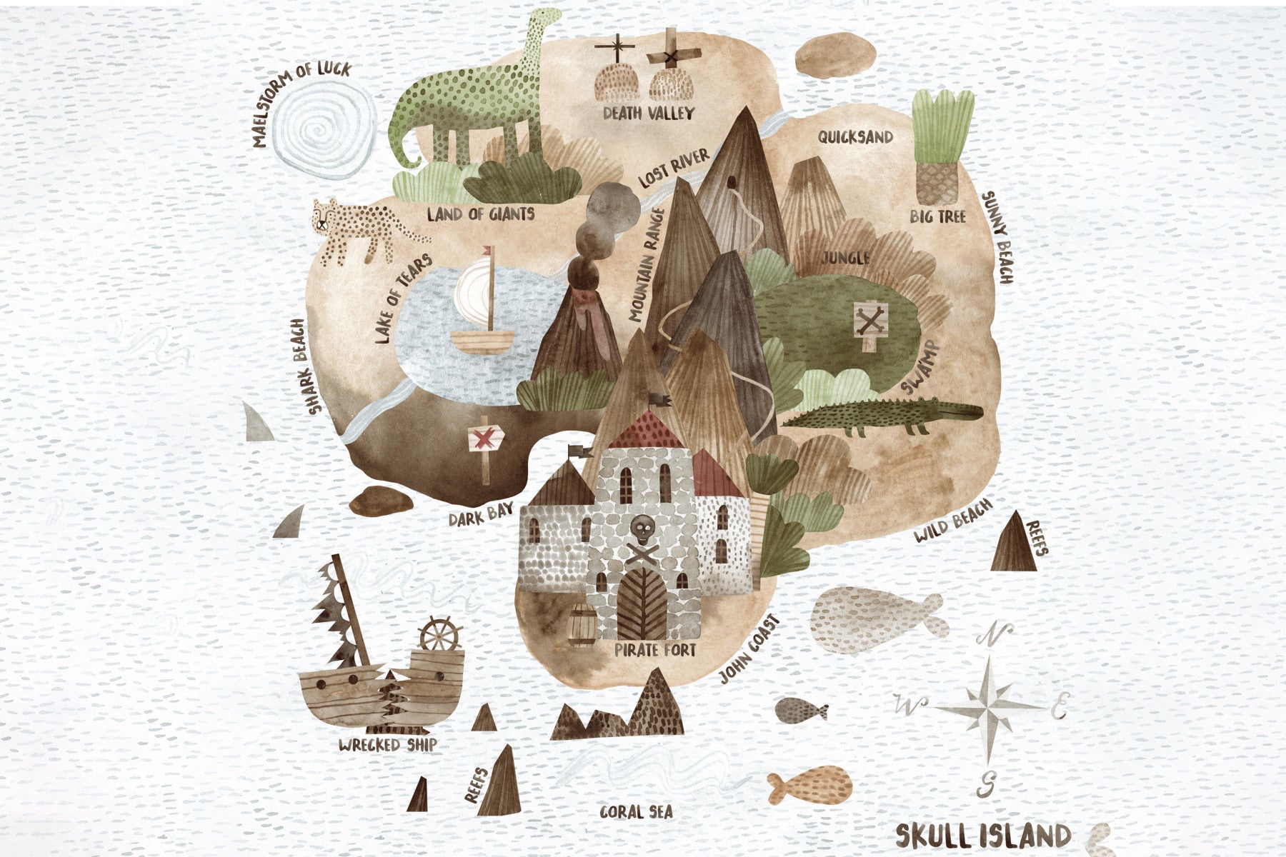 Skull Island Adventure Wall Mural