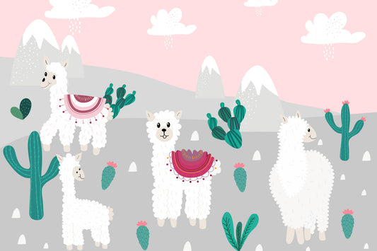 Llama Land  Wall Mural