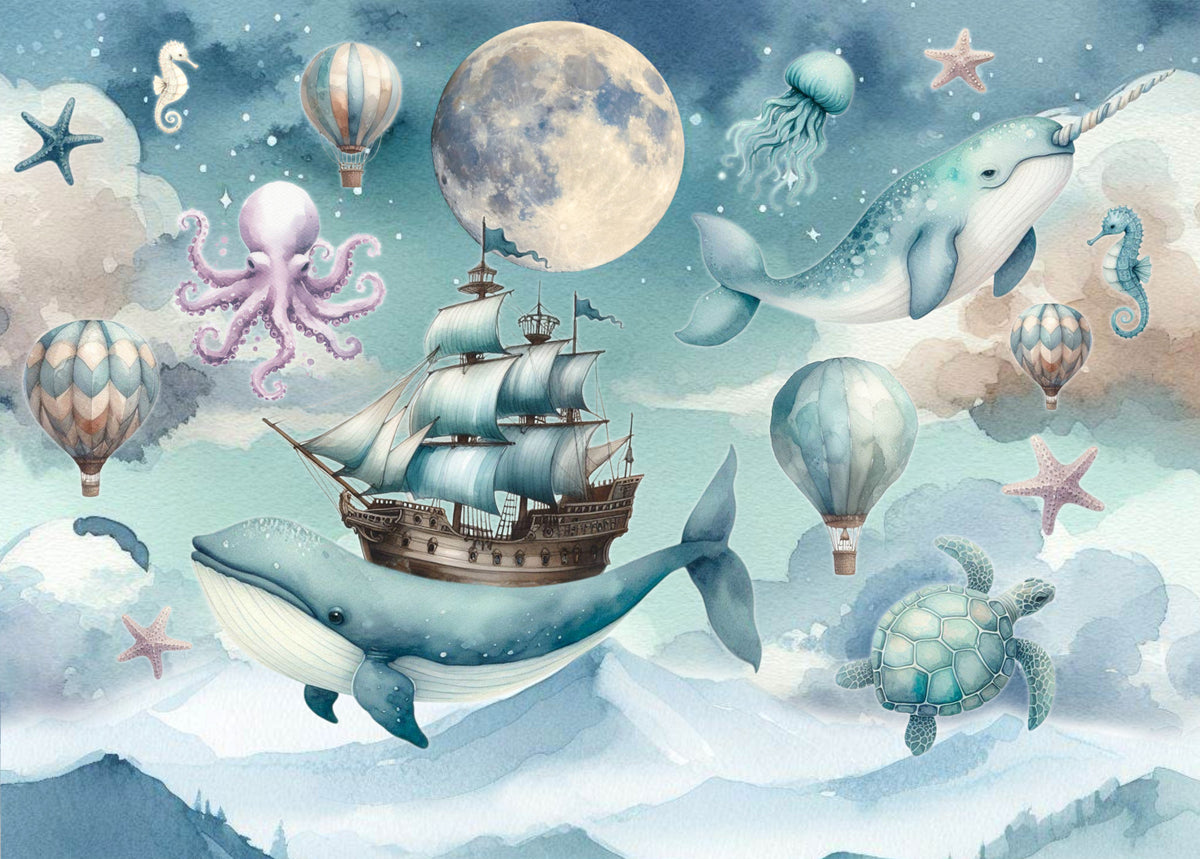 Celestial Sea Adventure Wall Mural in your room