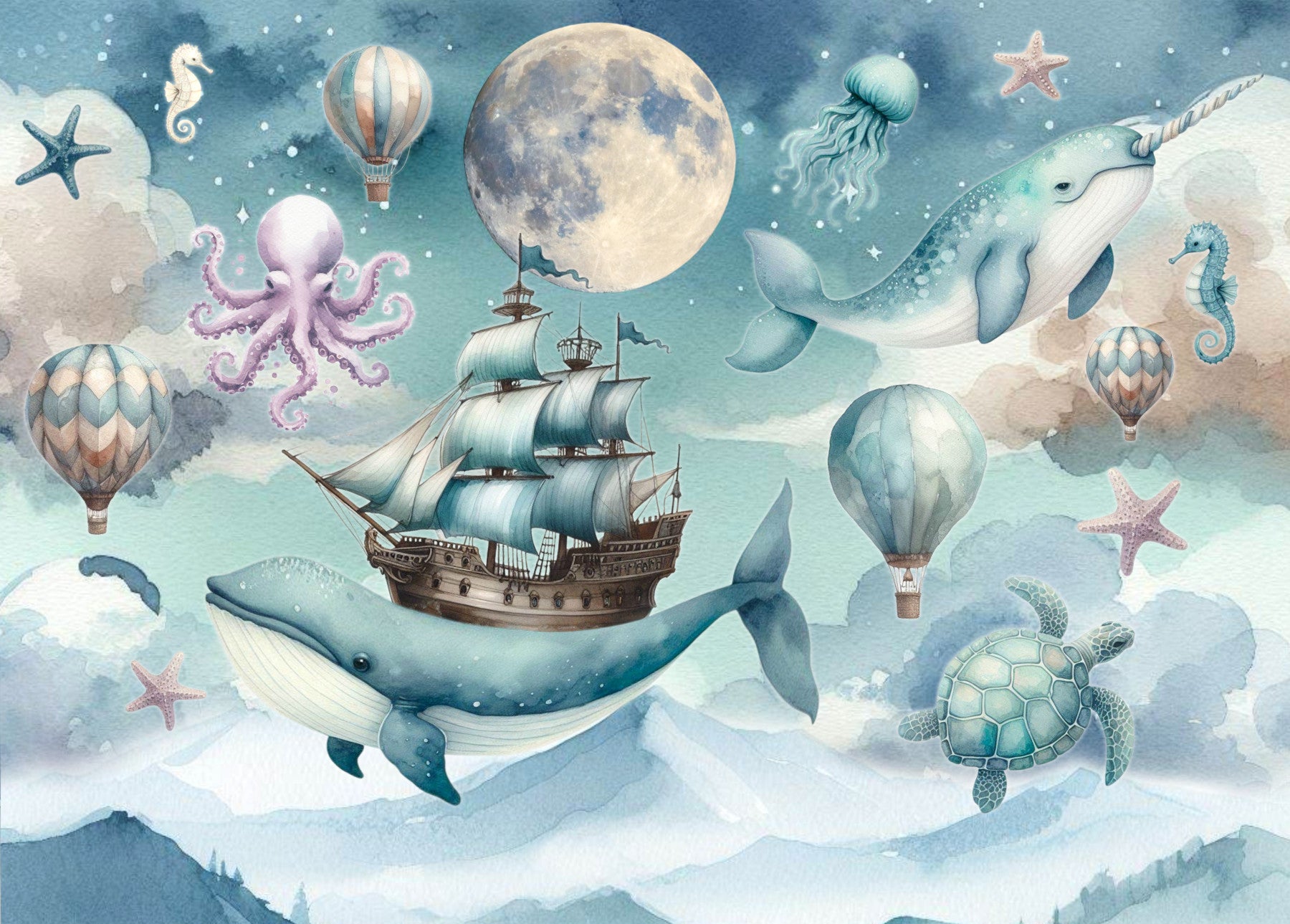 Celestial Sea Adventure Wall Mural