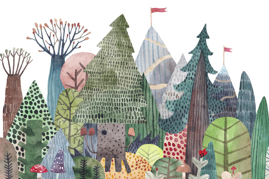 Enchanted Watercolor Woods Wall Mural