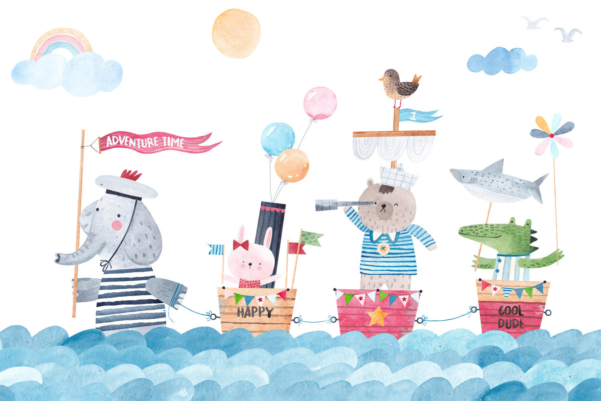 Sailor Buddies Watercolor Wall Mural