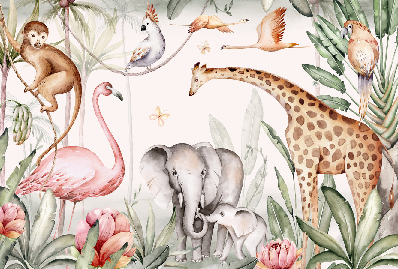 Watercolor Jungle Dream Wall Mural