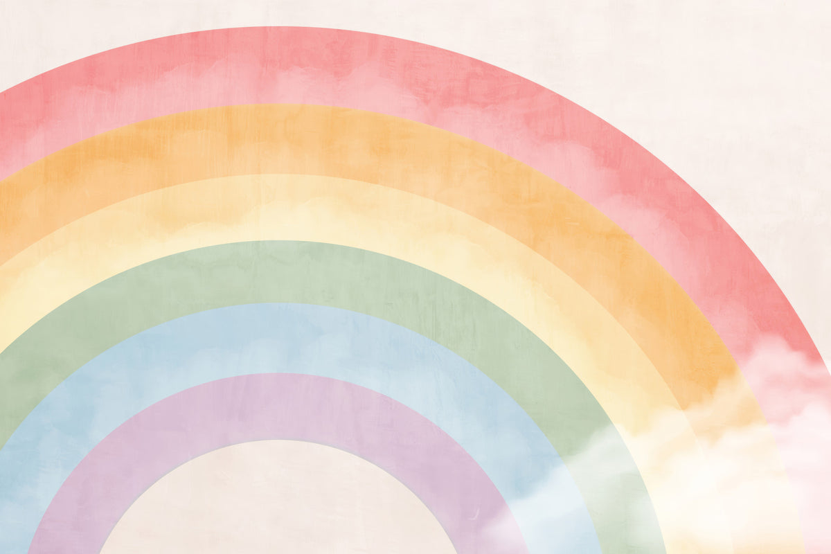 Watercolor Rainbow Sky Wall Mural in your room