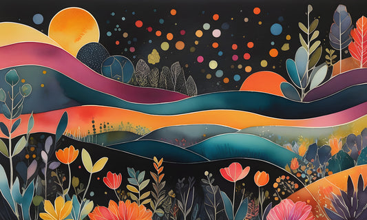 Bohemian Midnight Bloom Wall Mural
