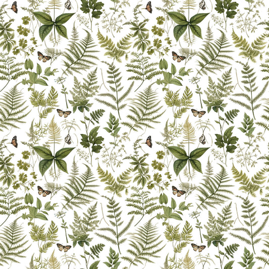 Fern & Butterfly Meadow Wallpaper⁠
