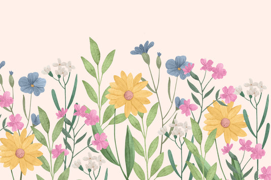 Watercolor Wildflower  Wall Mural