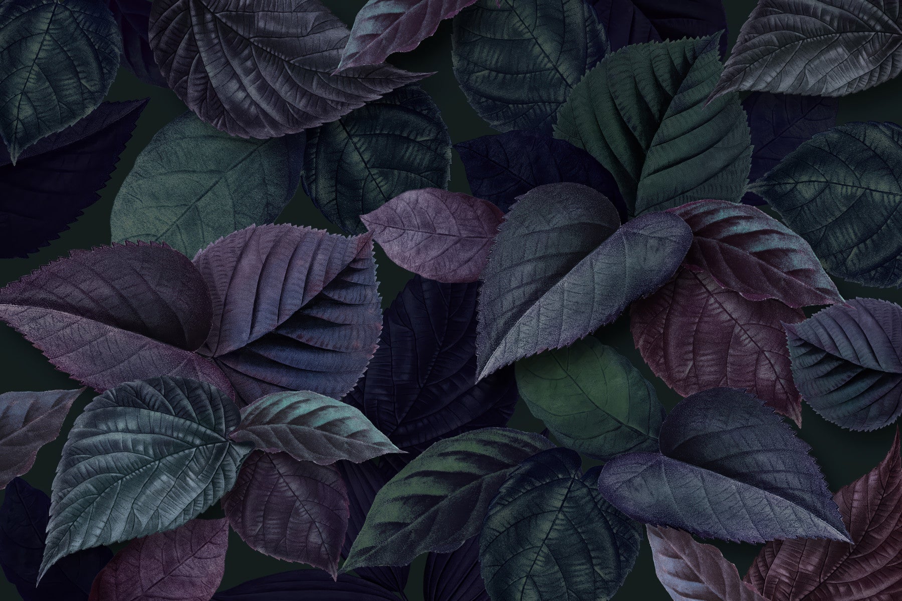 Fine Foliage Purple Wall Mural