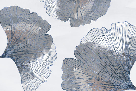 Golden Ginkgo Leaf Blue Wall Mural