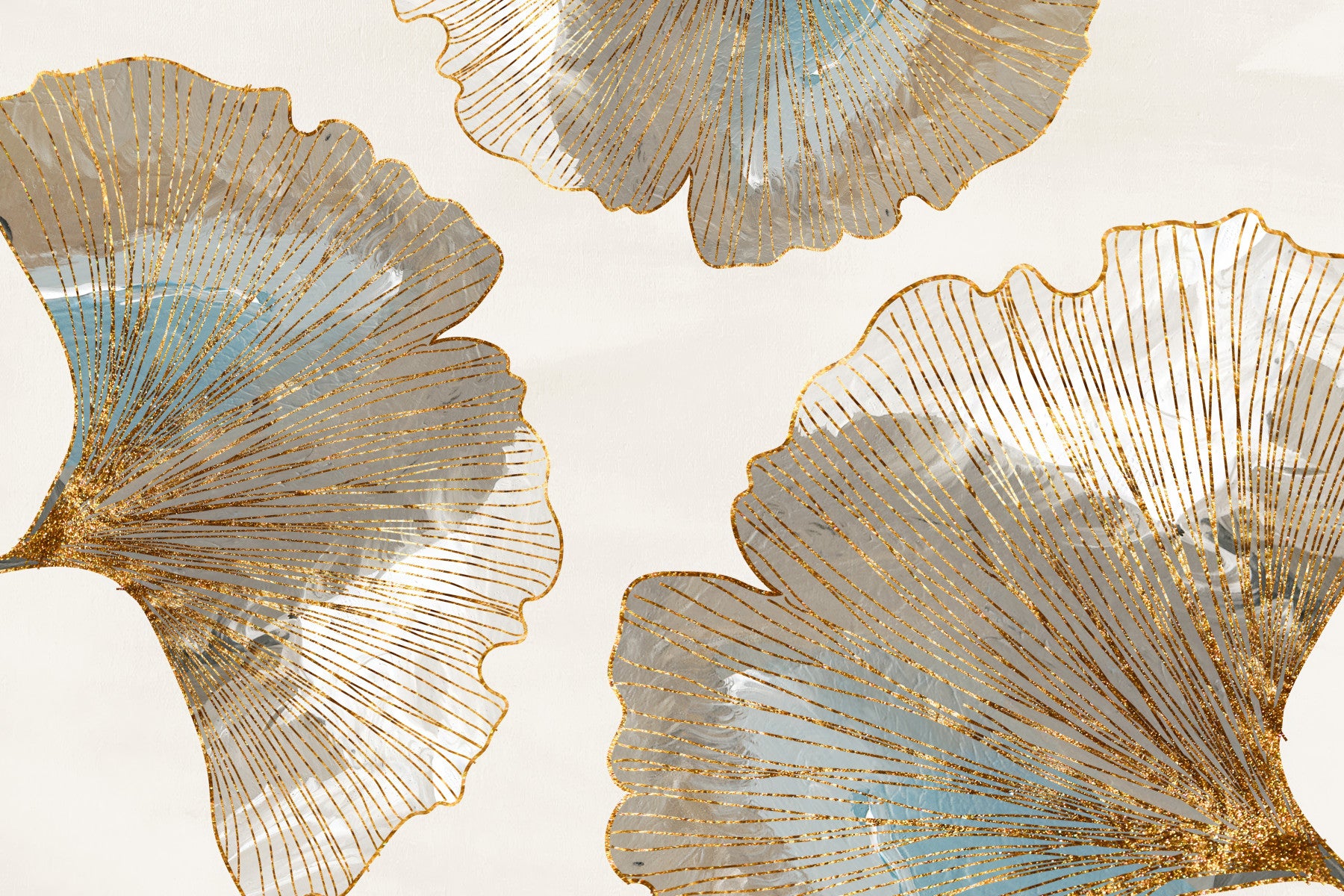Golden Ginkgo Leaf Wall Mural
