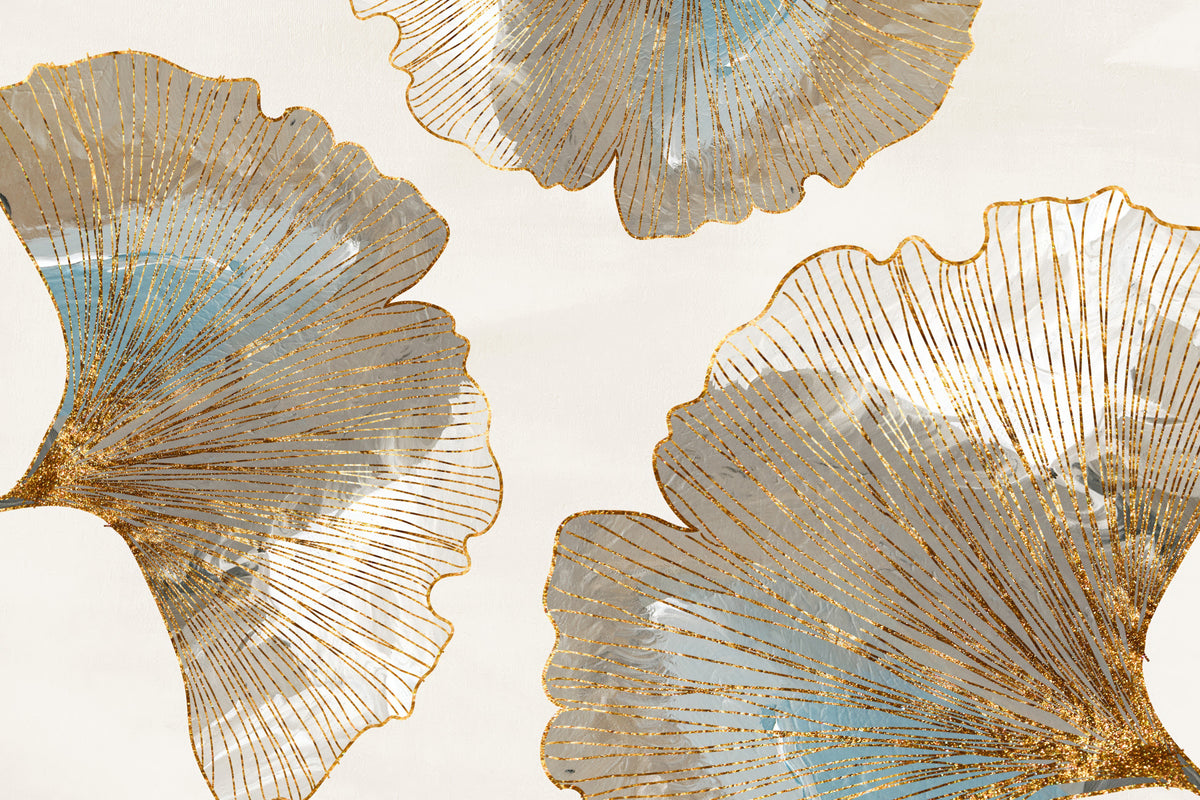 Golden Ginkgo Leaf Wall Mural in your room — zoomed