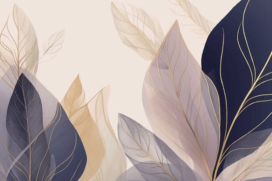 Pastel Leaves Wall Mural