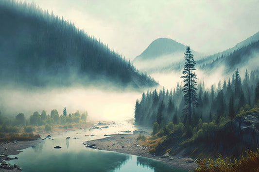 Misty Mountain Wall Mural