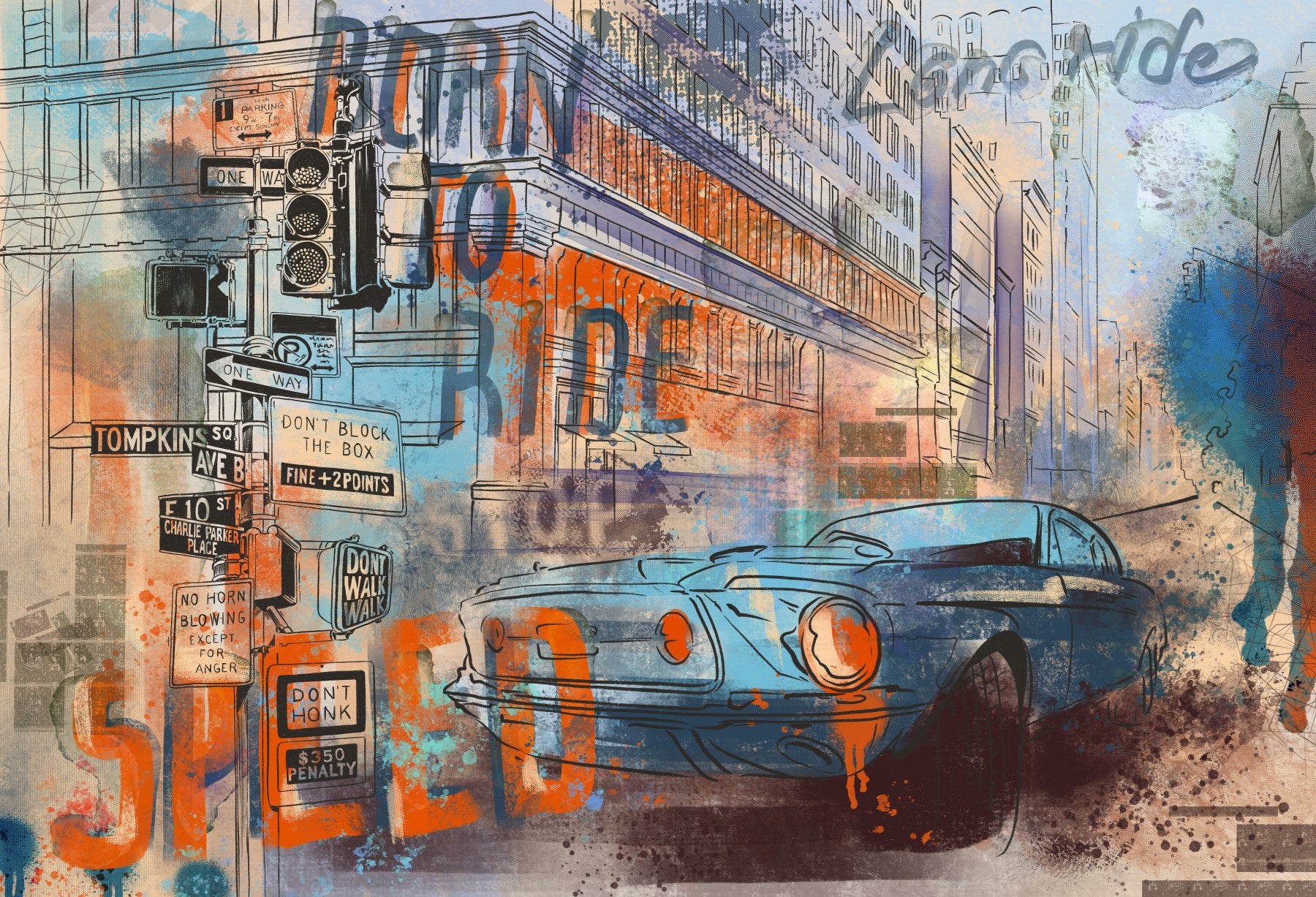 Roadside Echoes Wall Mural