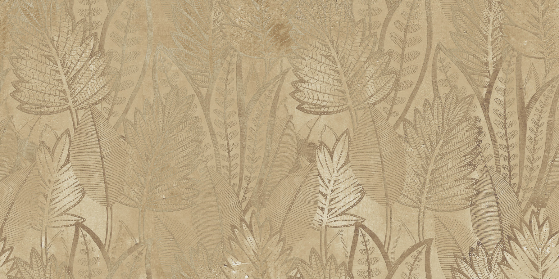 Golden Foliage Wall Mural