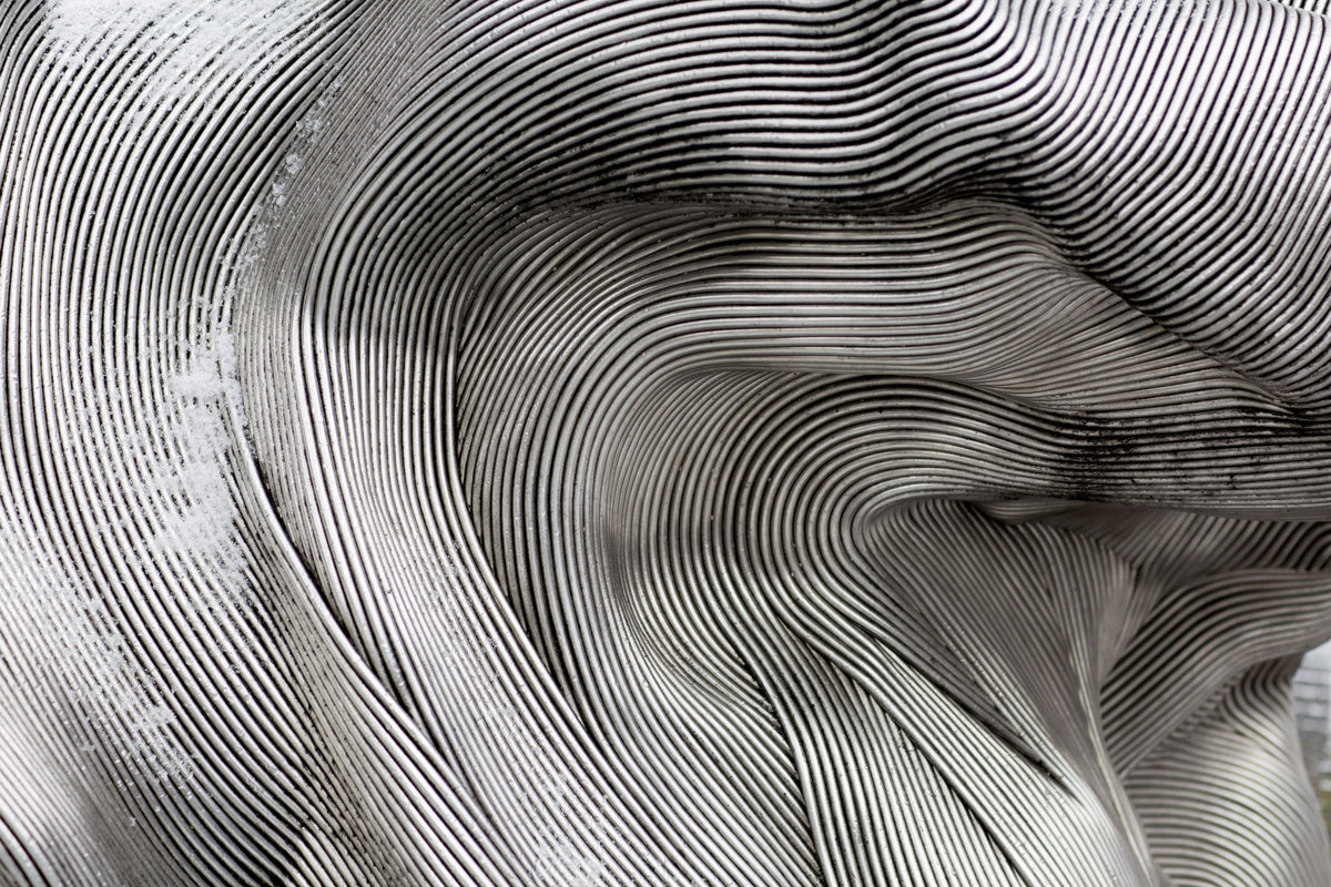 Linear Motion Silver Cascade Wall Mural in your room — zoomed