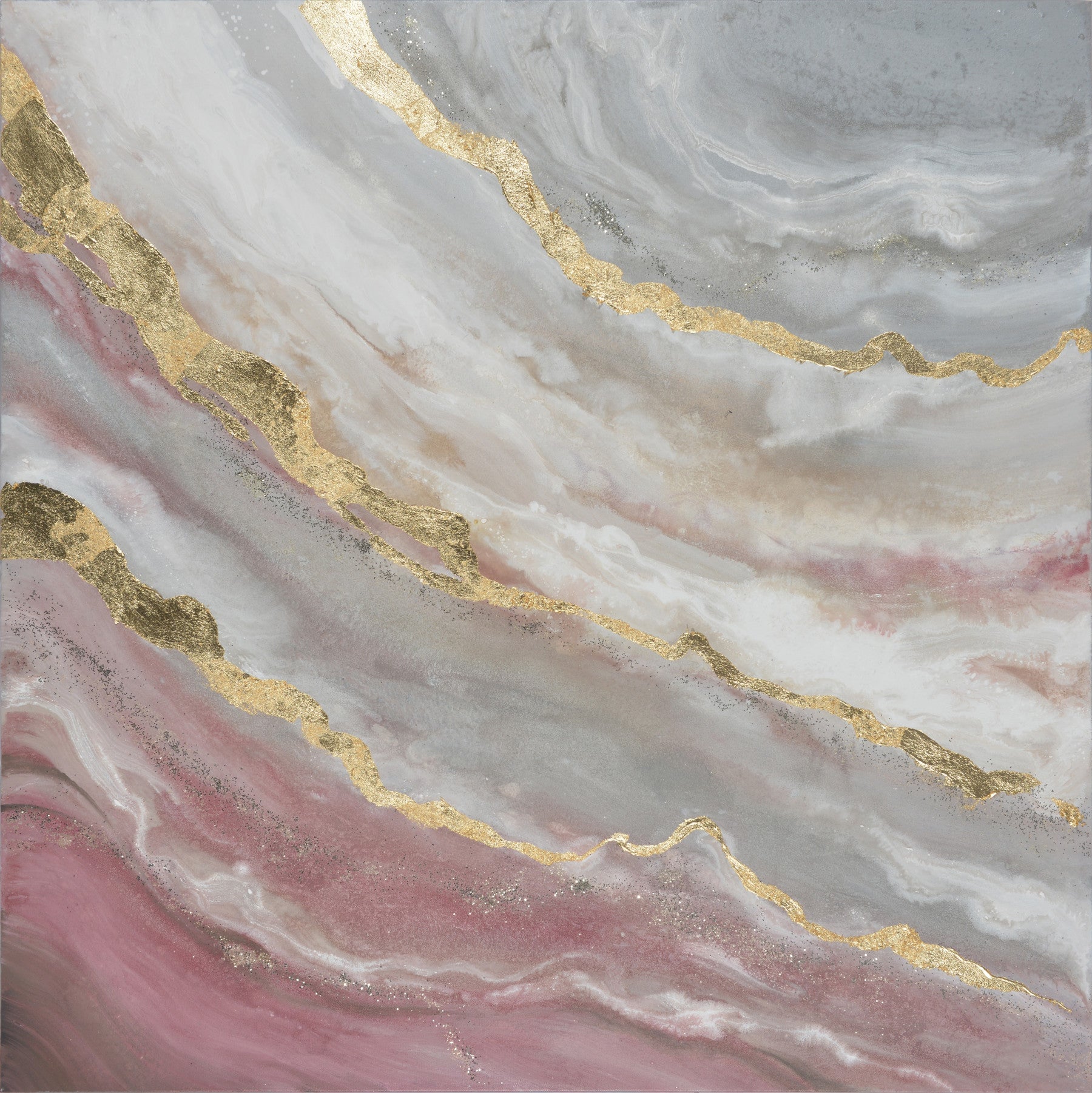 Abstract Gilded Geode Wall Mural