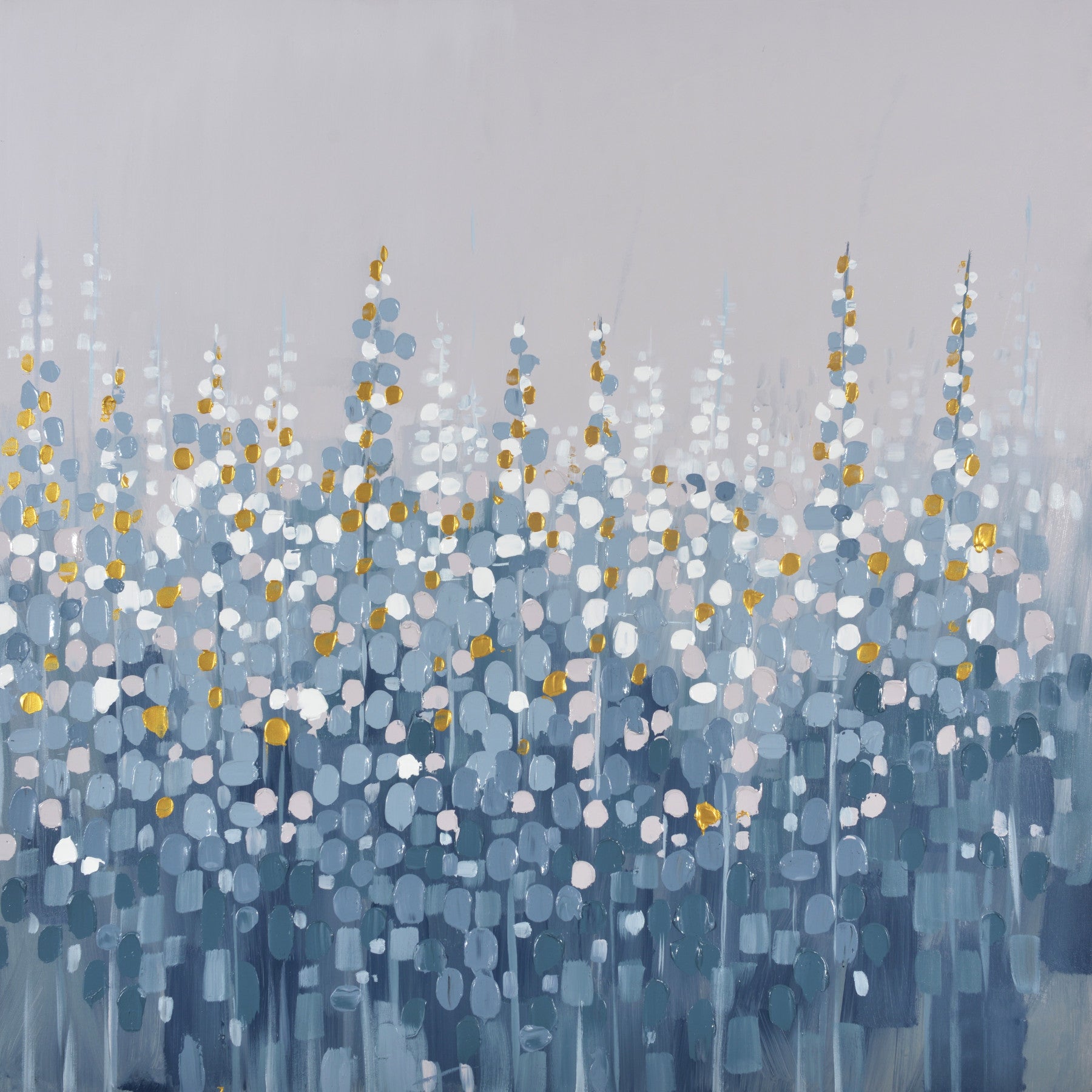 Blue and Grey Abstract with Gold Accents Wall Mural