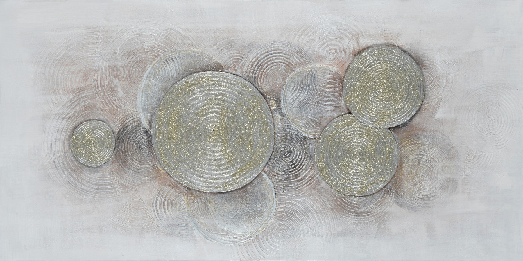 Overlapping Metallic Rings Wall Mural
