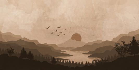 Monochrome Mountain Wall Mural