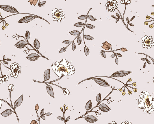 Vintage Bloom Sketch Wallpaper⁠