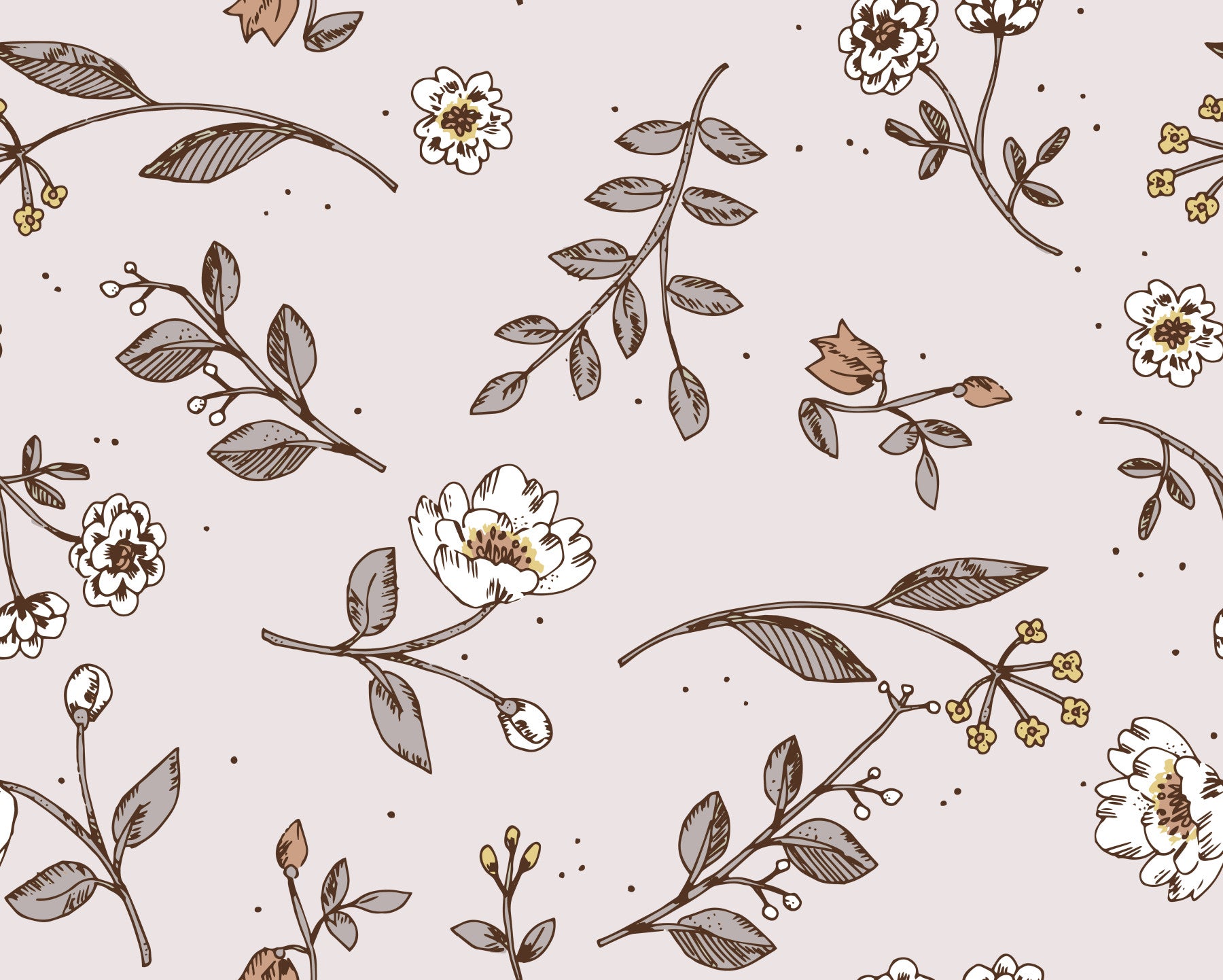 Vintage Bloom Sketch Wallpaper⁠