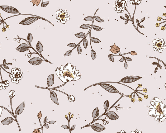 Vintage Bloom Sketch Wallpaper⁠