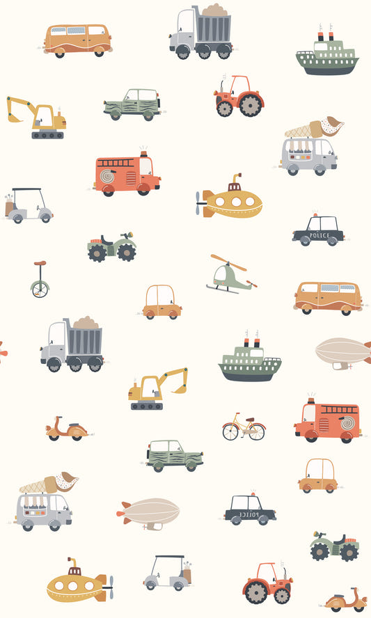 Tiny Transports: A Whimsical Voyage Wallpaper⁠