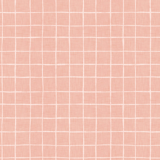 Peach Linen Grid Wallpaper⁠
