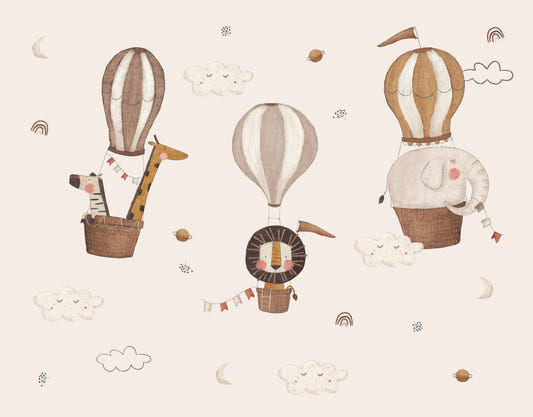 Safari Hot Air Balloons Wall Mural
