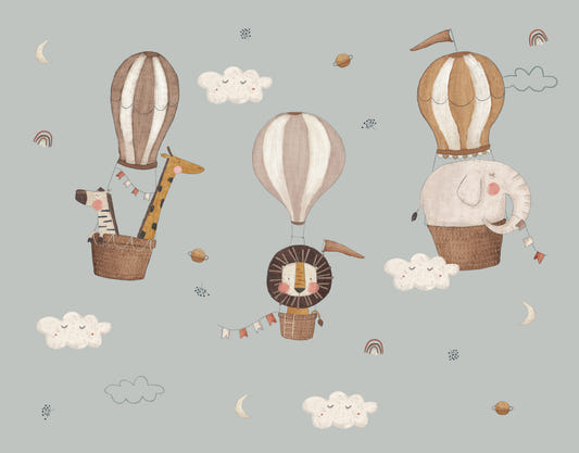 Nursery Hot Air Balloon Wall Mural