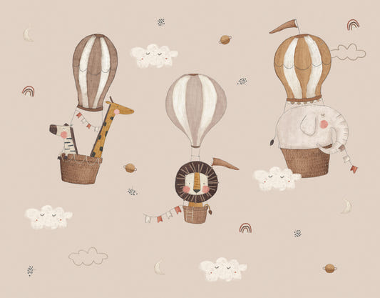 Hot Air Balloon Safari Wall Mural