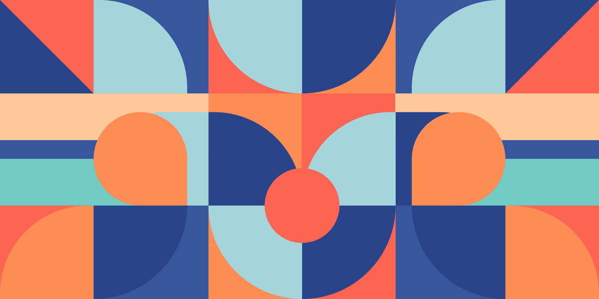 Curved Geometry Wall Mural in your room