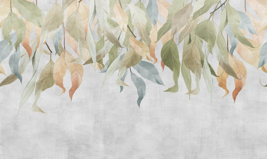 Muted Sage Hanging Foliage Mural Wall Mural