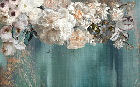 Gilded Floral Cascade Wall Mural
