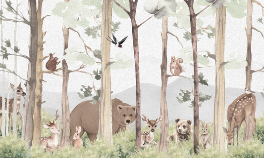 Enchanted Forest Friends Wall Mural