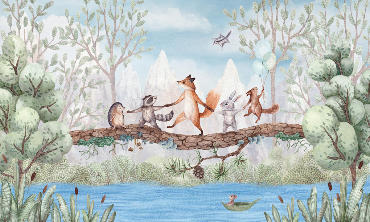 Animal Adventure Wall Mural in your room — zoomed