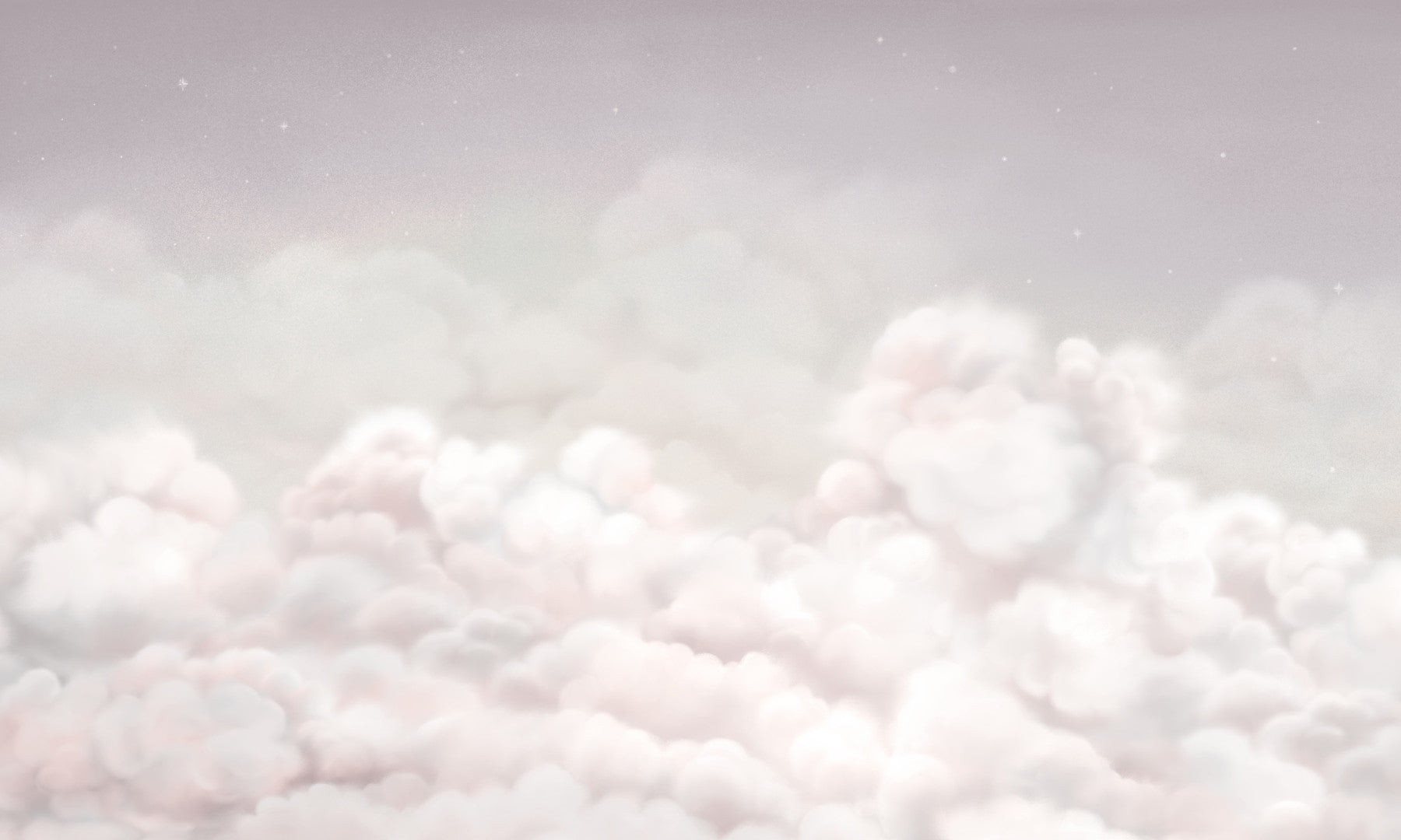 Calming Clouds Pink Wall Mural