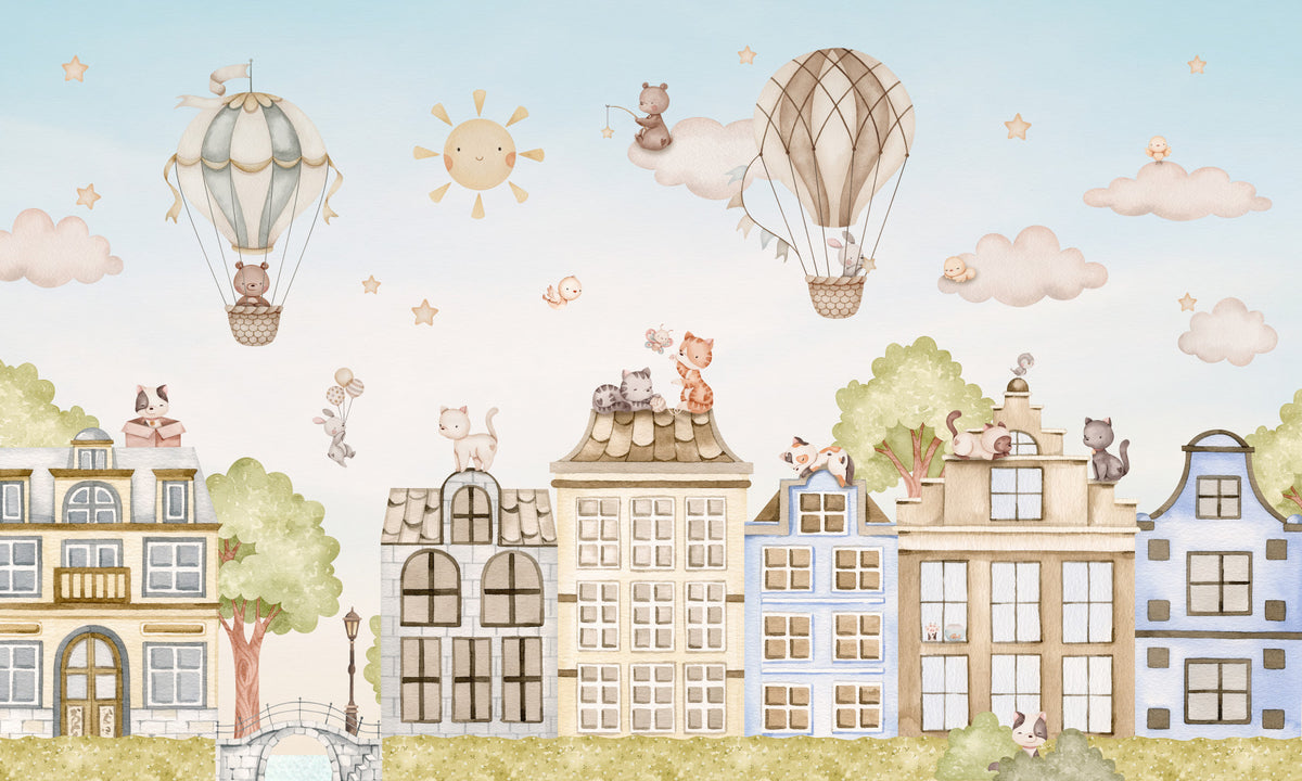 City Cats Wall Mural in your room