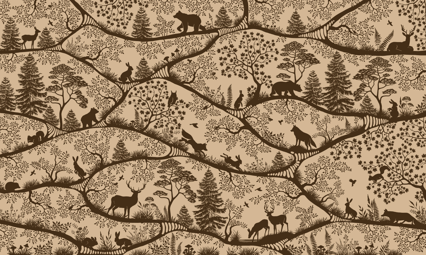 Nordic Nature Beige Brown Wall Mural