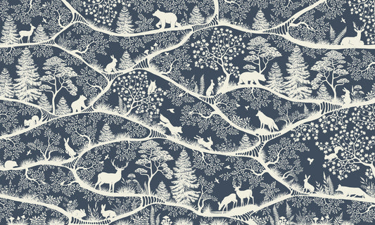 Nordic Nature Blue White Wall Mural
