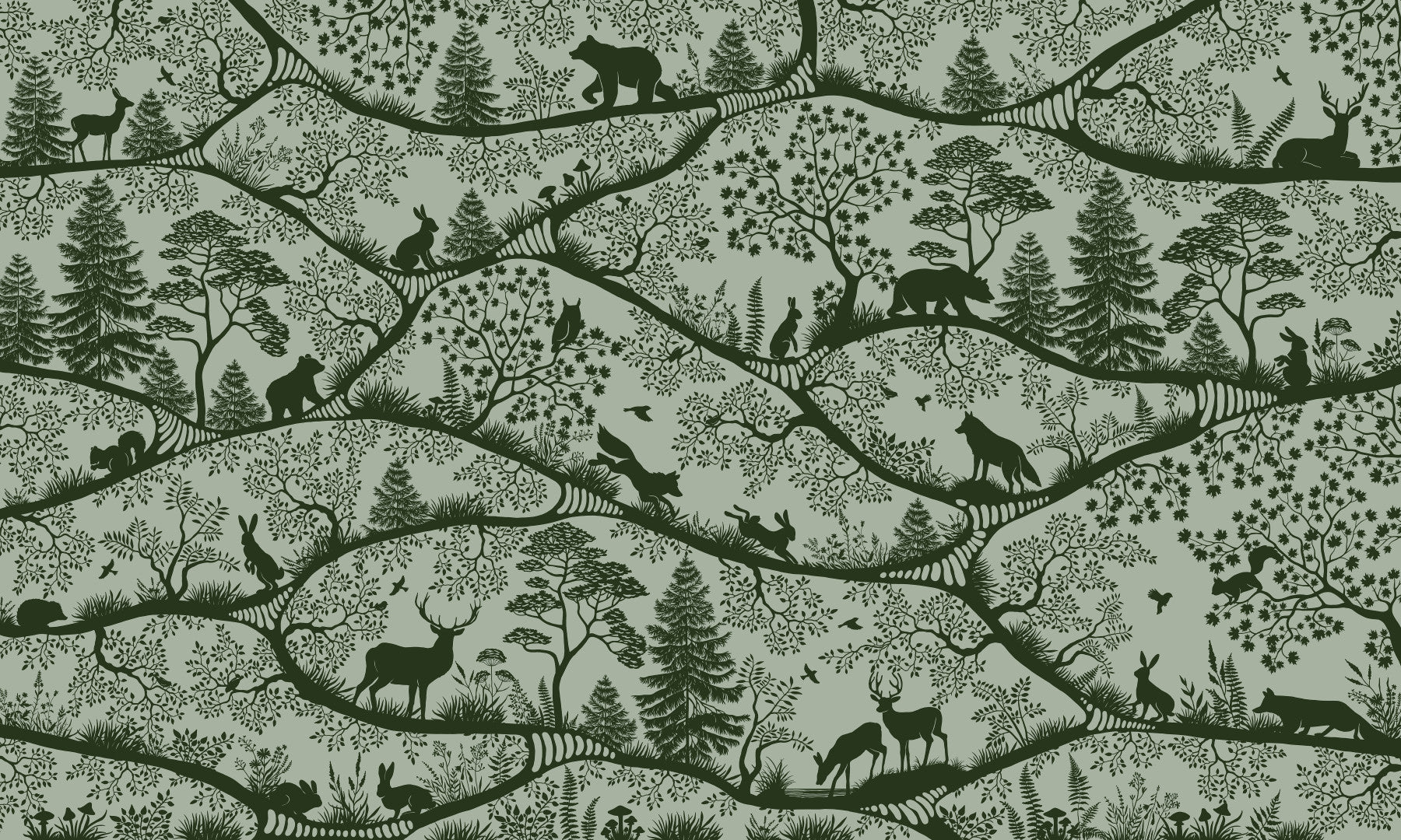 Nordic Nature Green  Wall Mural